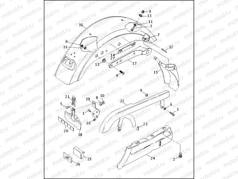 REAR FENDER & BELT GUARDS