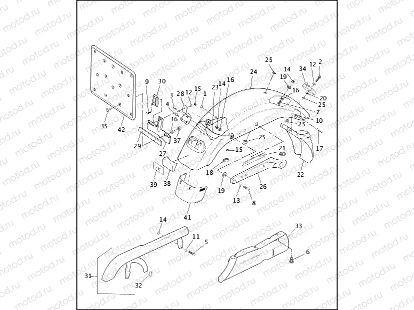 REAR FENDER & BELT GUARDS
