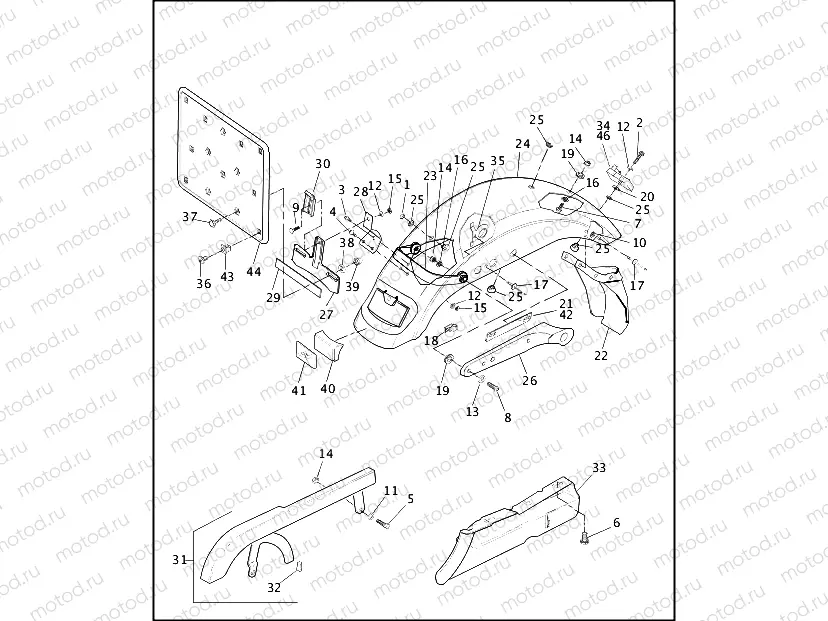 REAR FENDER & BELT GUARDS