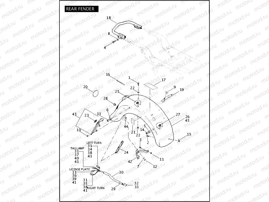 REAR FENDER (CONTINUED)