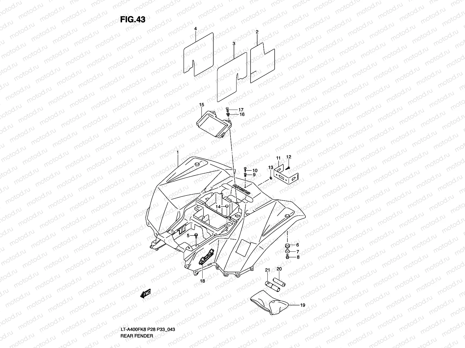 REAR FENDER (LT-A400FK8/FK9/FUL0)