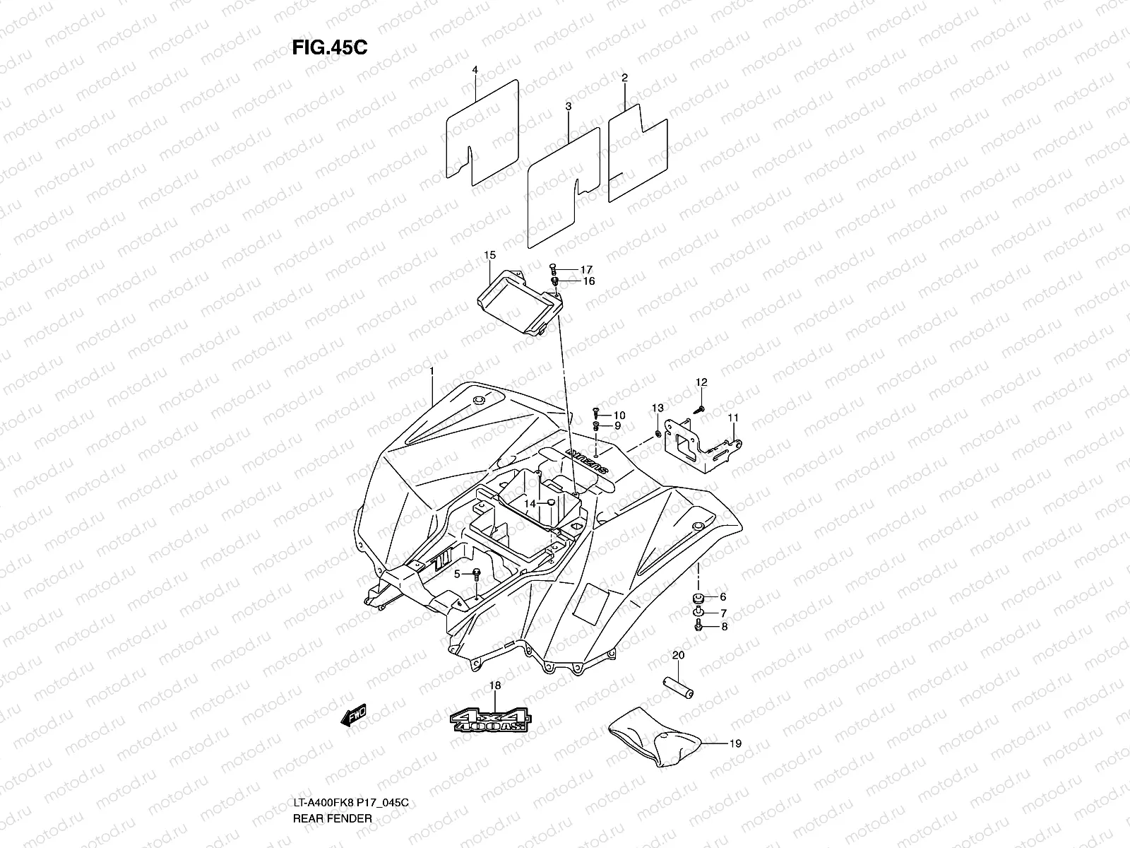 REAR FENDER (LT-A400FL0)