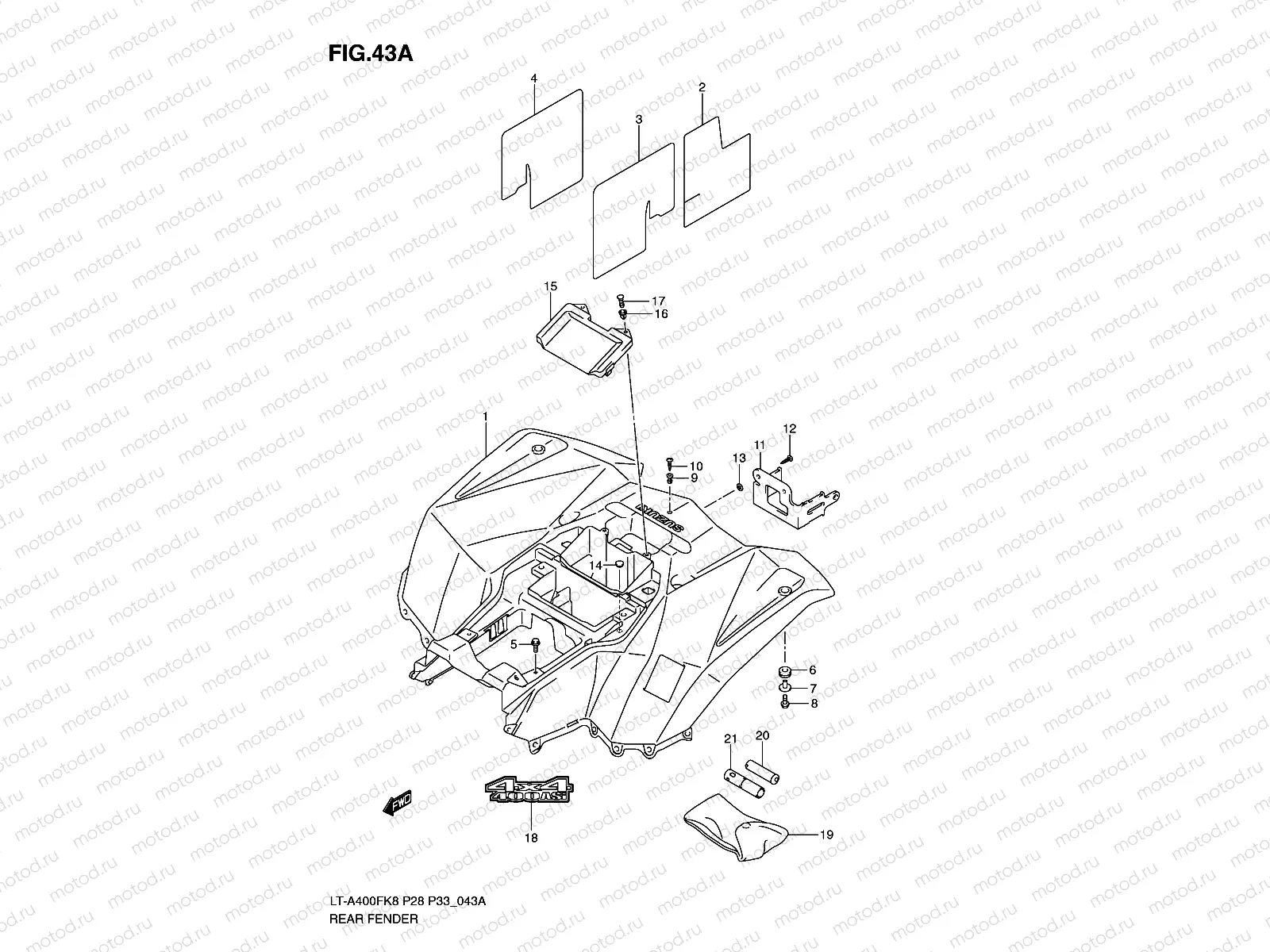 REAR FENDER (LT-A400FL0)