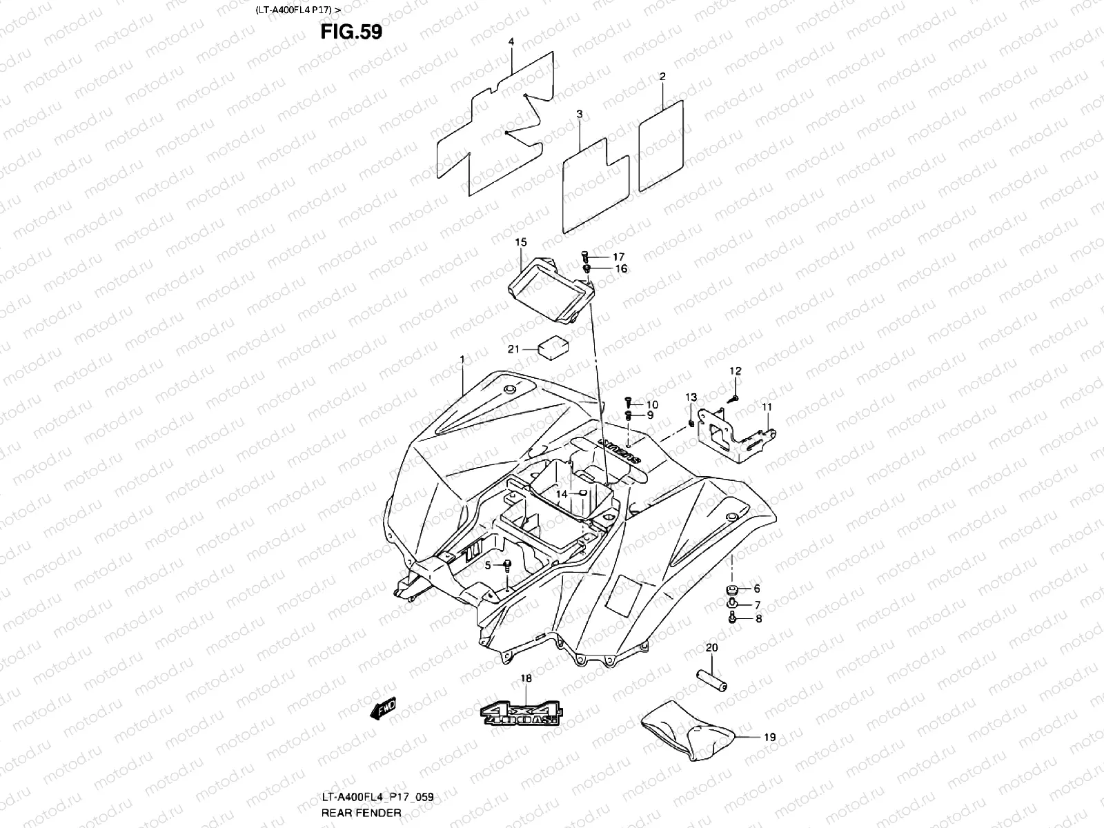 REAR FENDER (LT-A400FL4 P17)