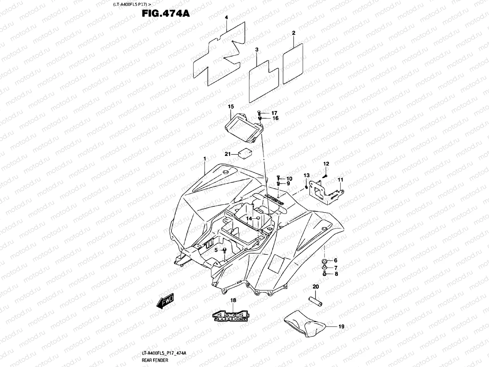 REAR FENDER (LT-A400FL5 P17)