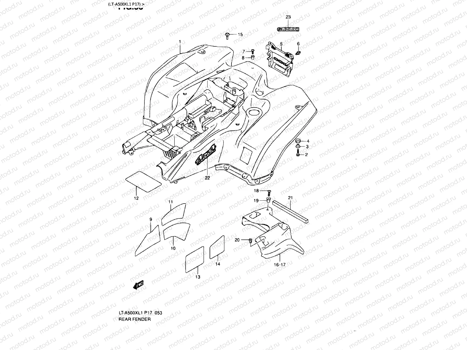 REAR FENDER (LT-A500XL1 P17)