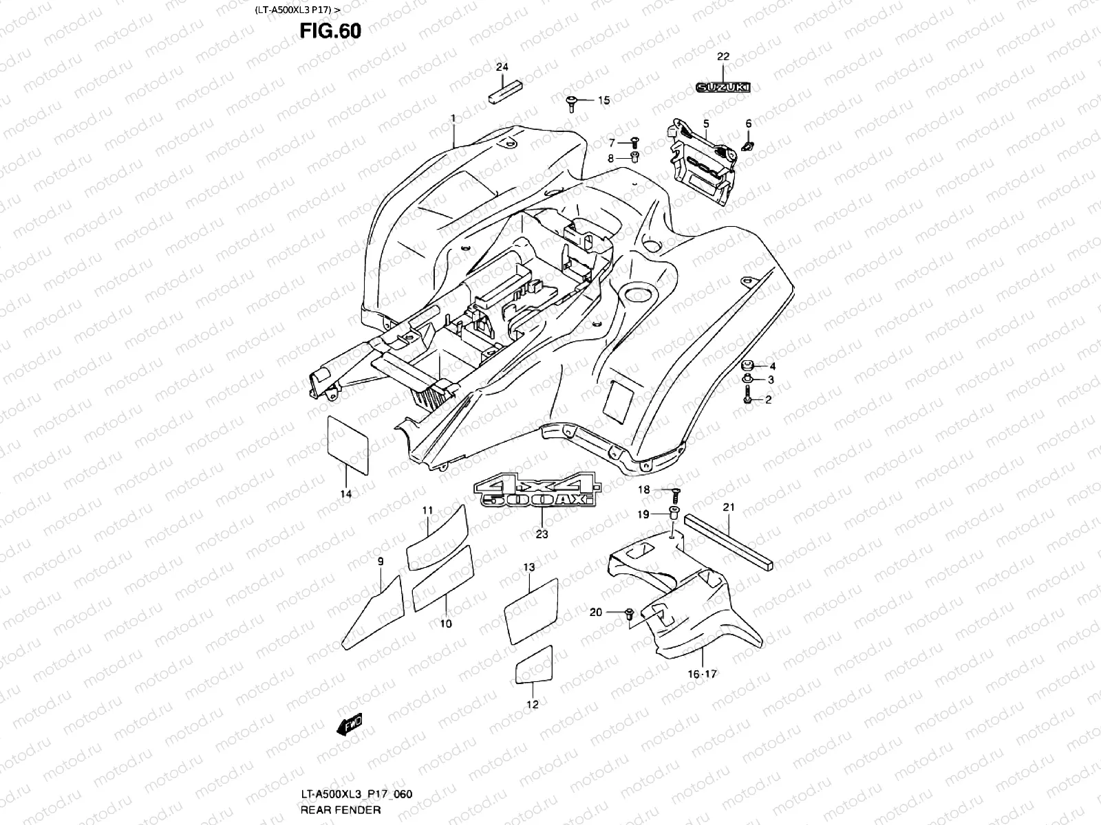 REAR FENDER (LT-A500XL3 P17)