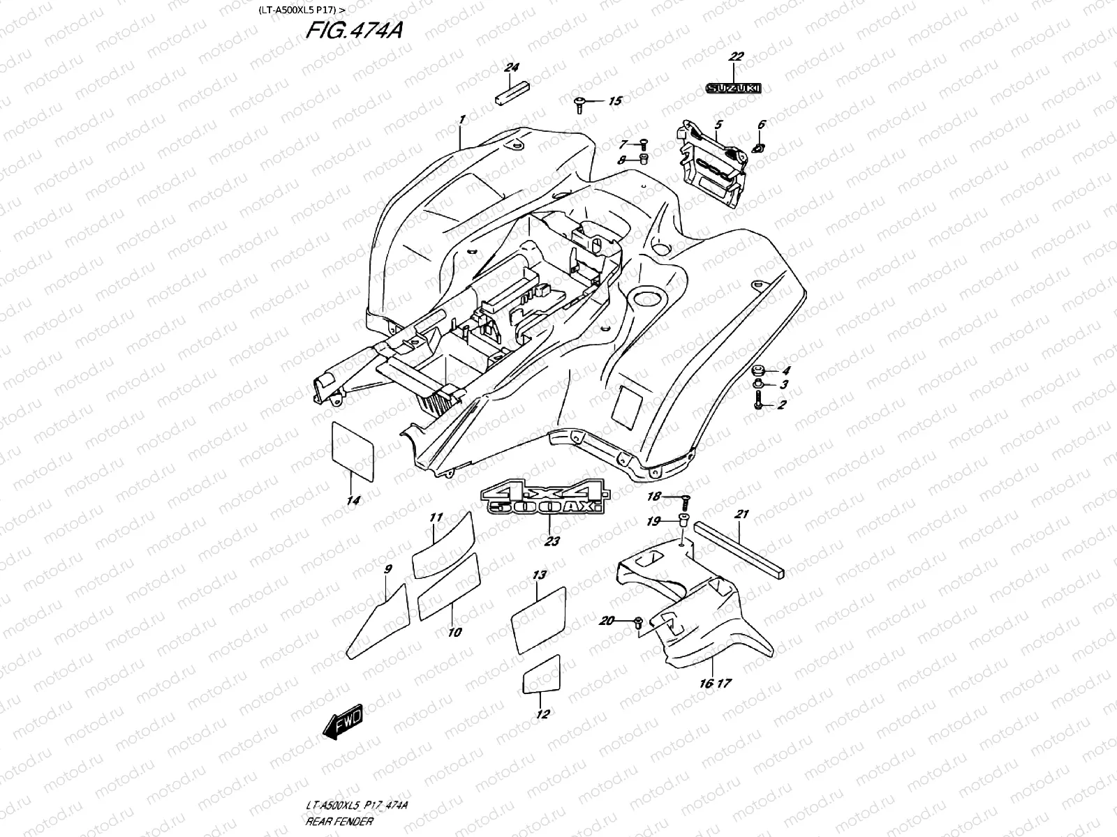REAR FENDER (LT-A500XL5 P17)