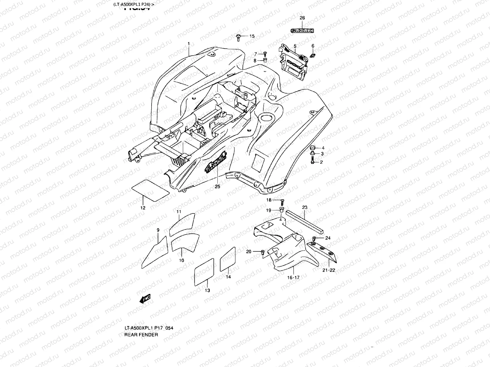 REAR FENDER (LT-A500XPL1 P24)