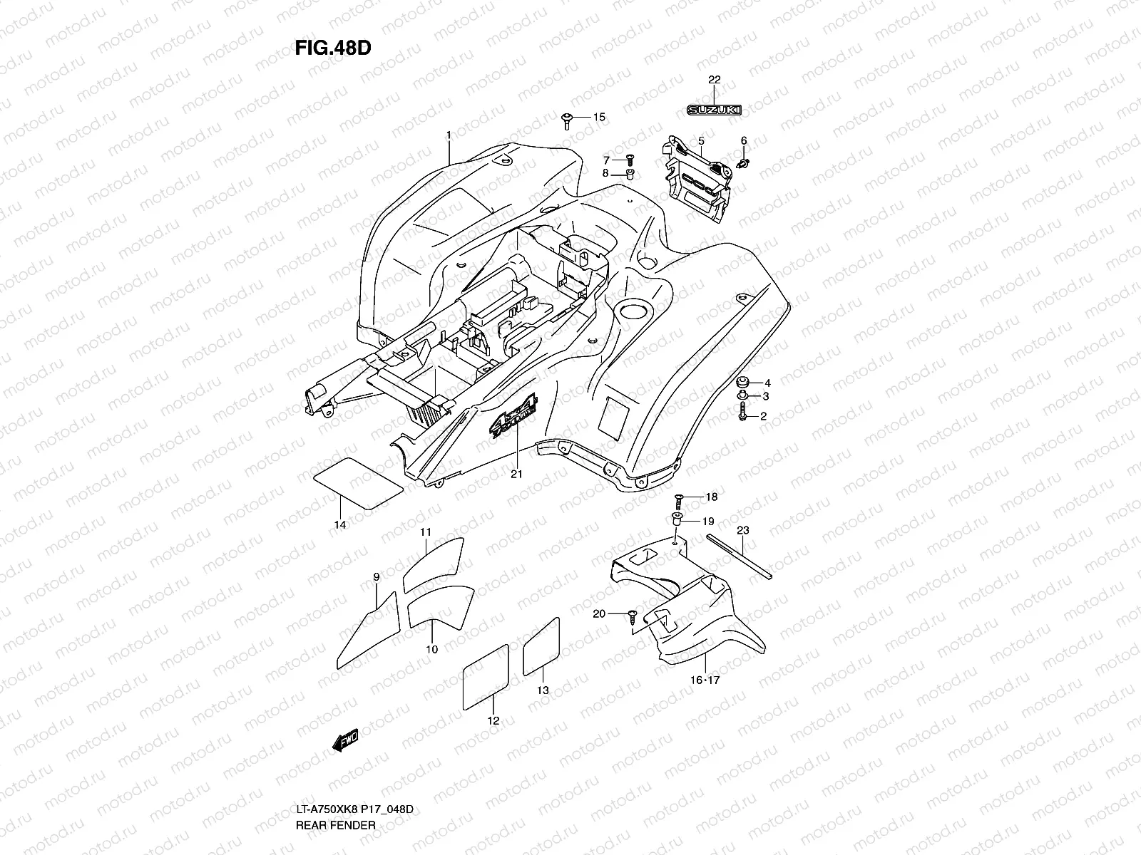 REAR FENDER (LT-A750XL0)