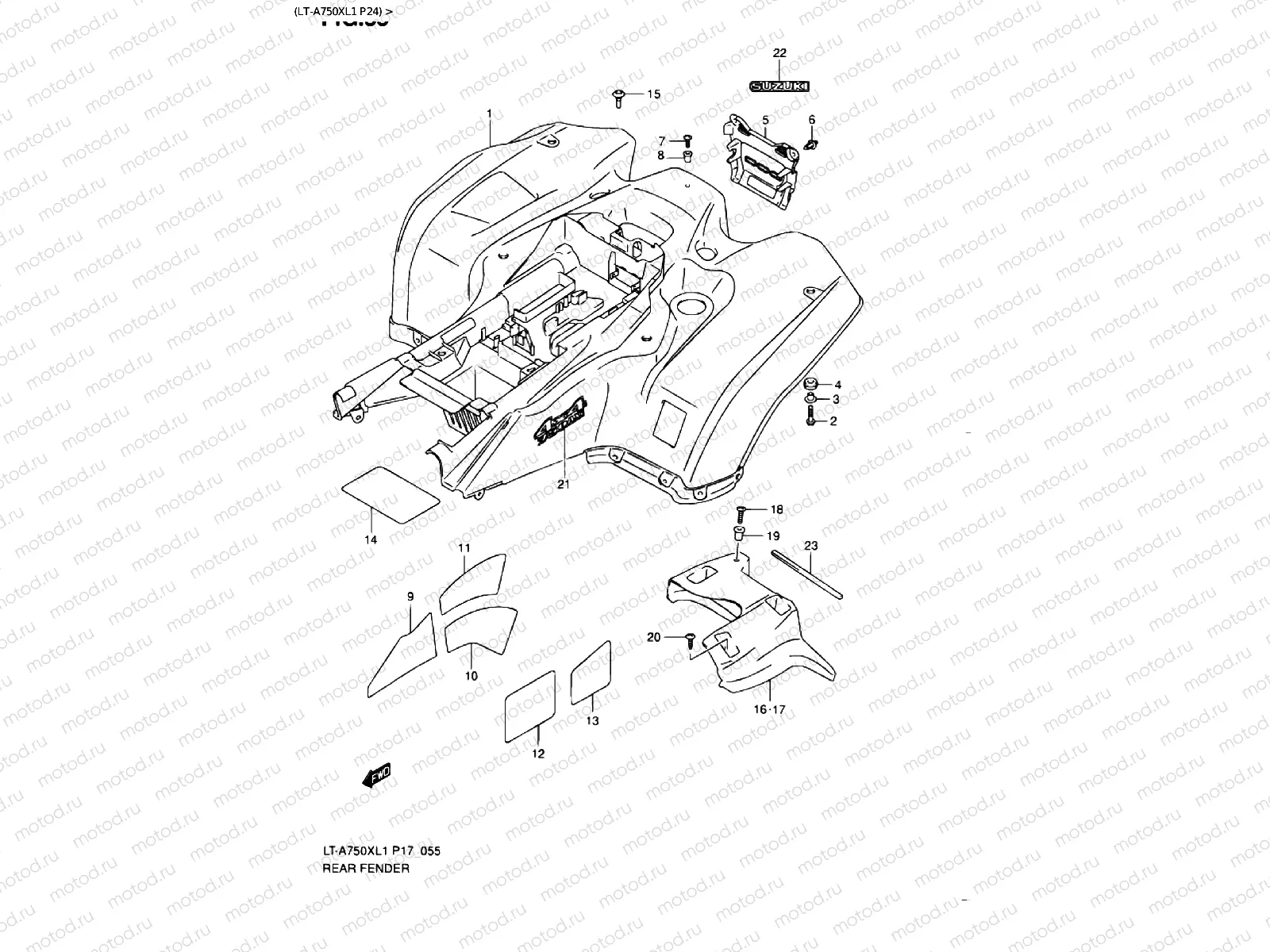 REAR FENDER (LT-A750XL1 P24)