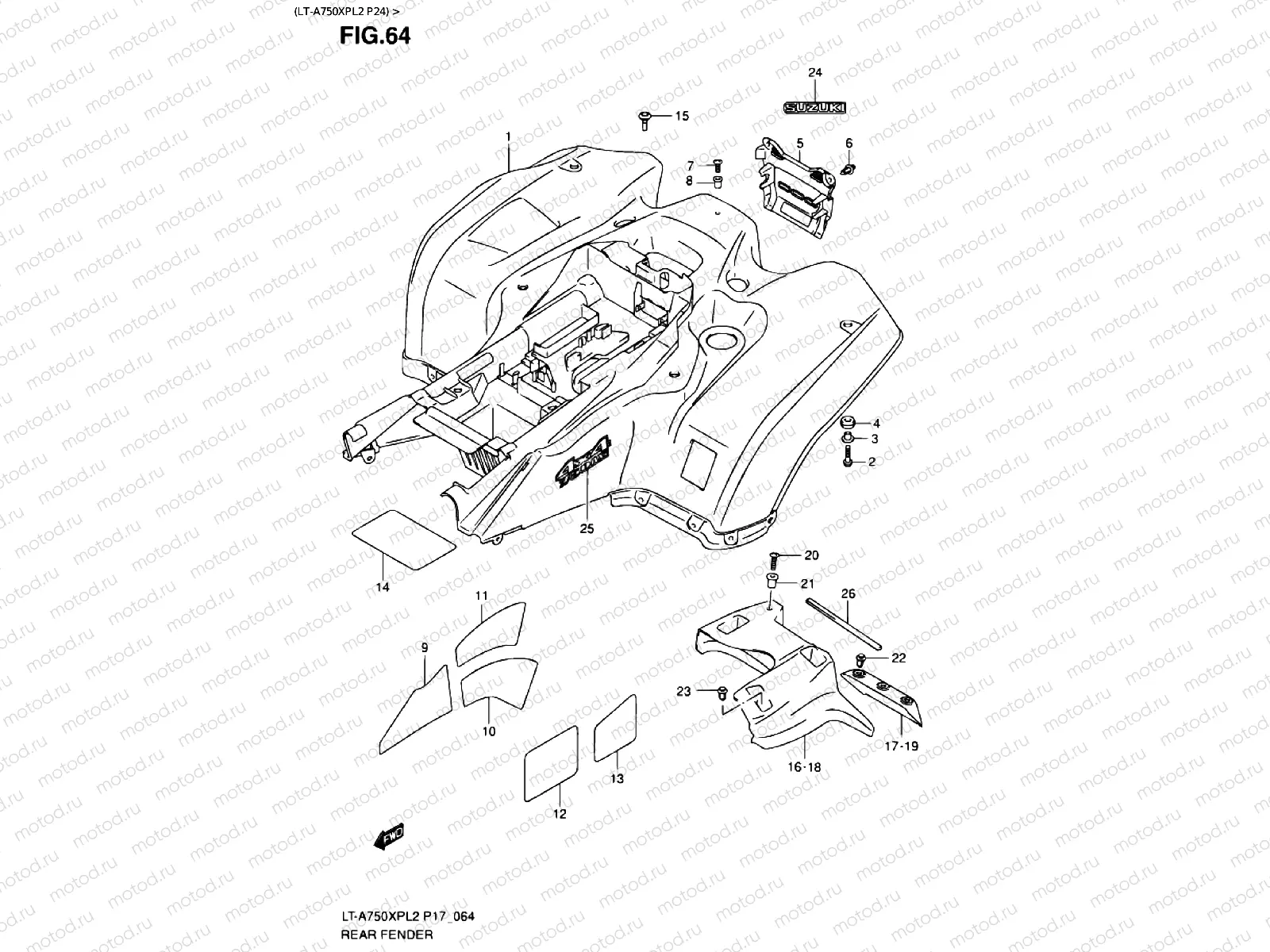 REAR FENDER (LT-A750XPL2 P24)