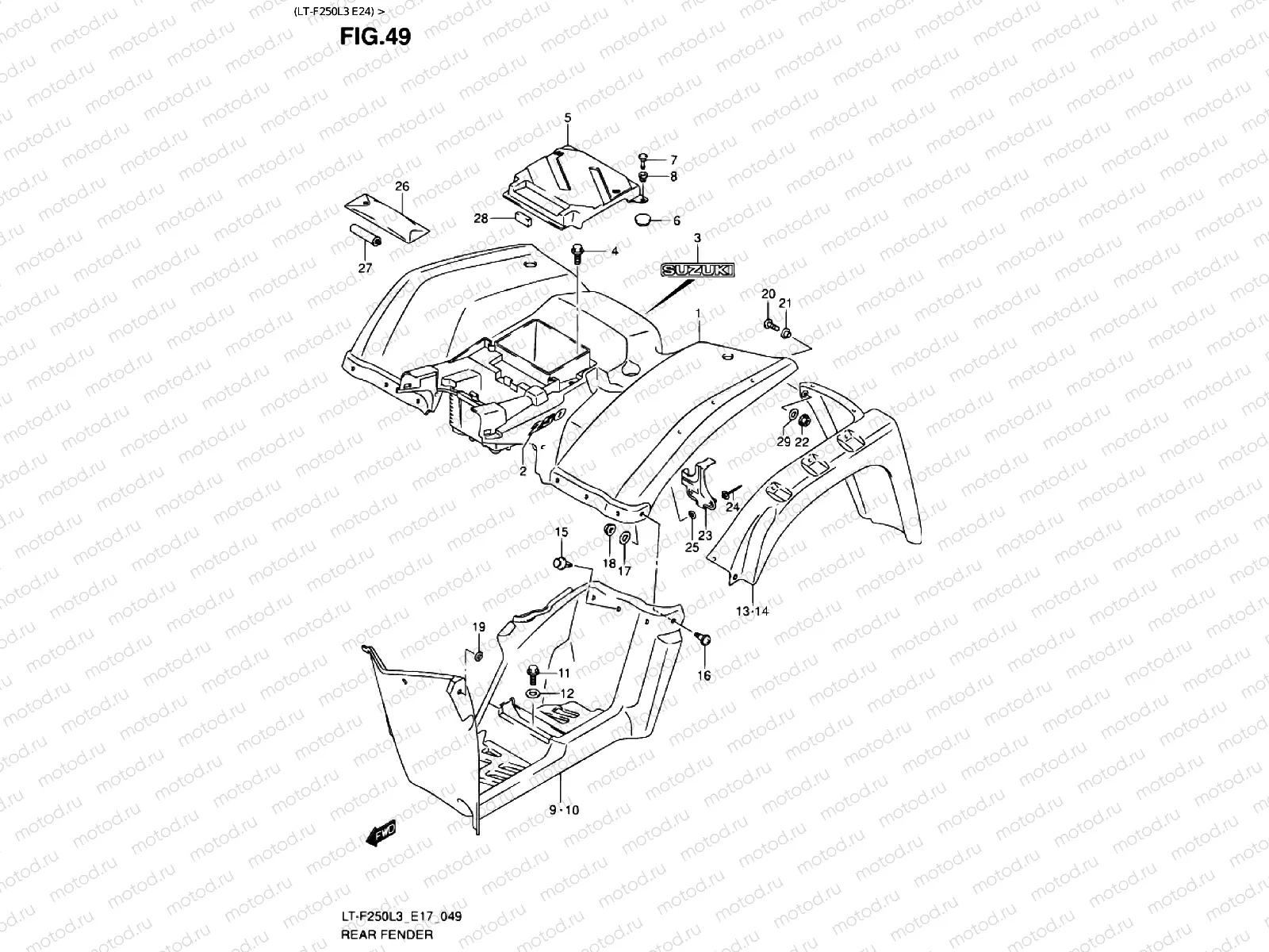REAR FENDER (LT-F250L3 E24)