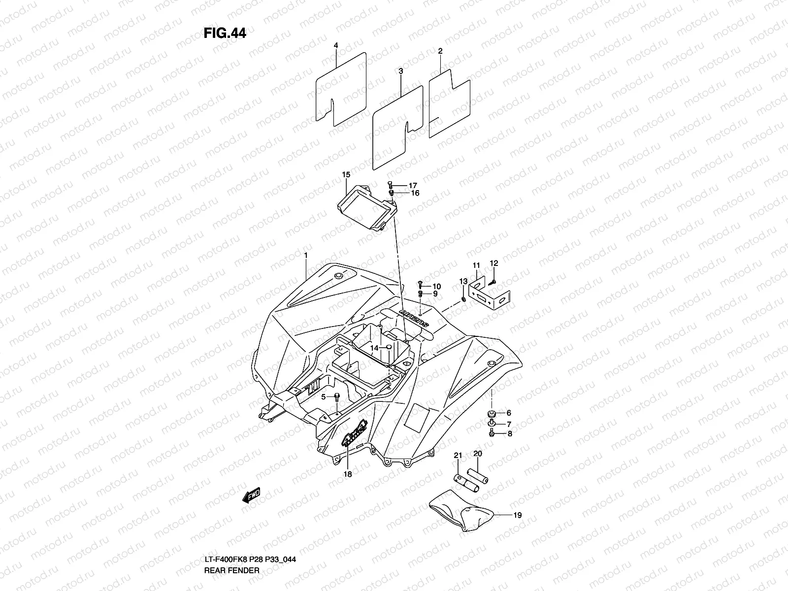 REAR FENDER (LT-F400FK8/FK9/FUL0)