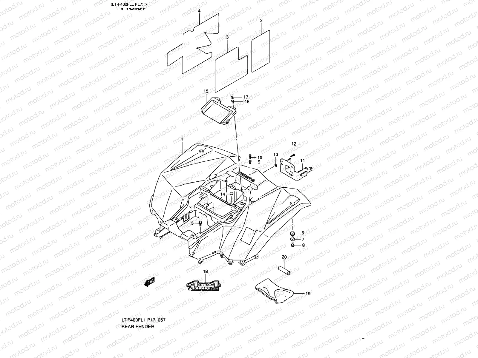 REAR FENDER (LT-F400FL1 P17)