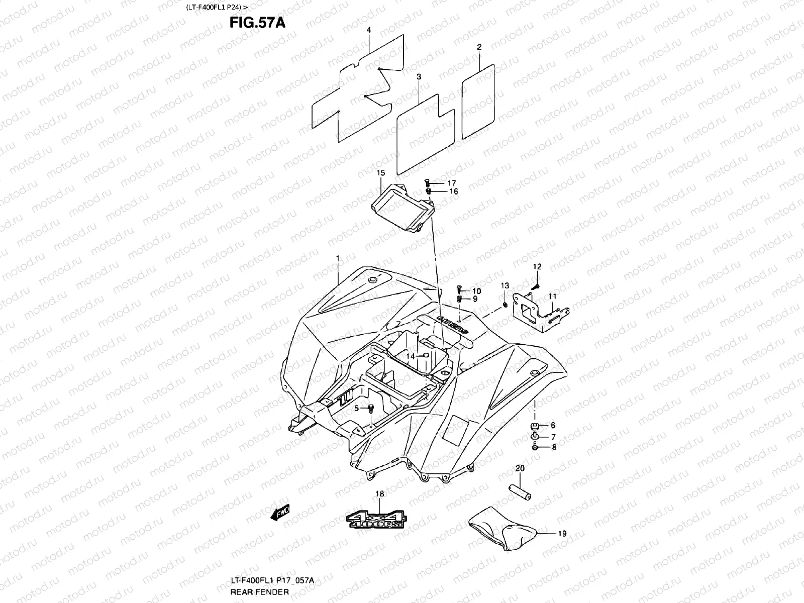 REAR FENDER (LT-F400FL1 P24)