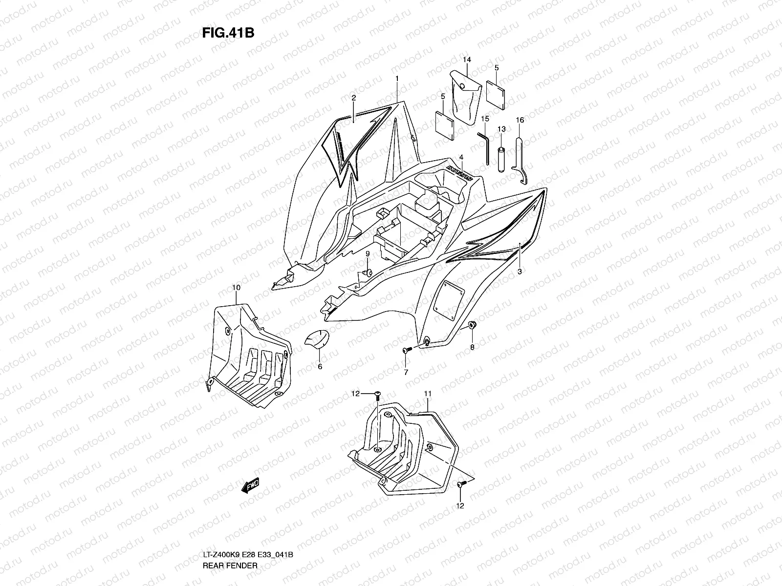 REAR FENDER (LT-Z400L0)