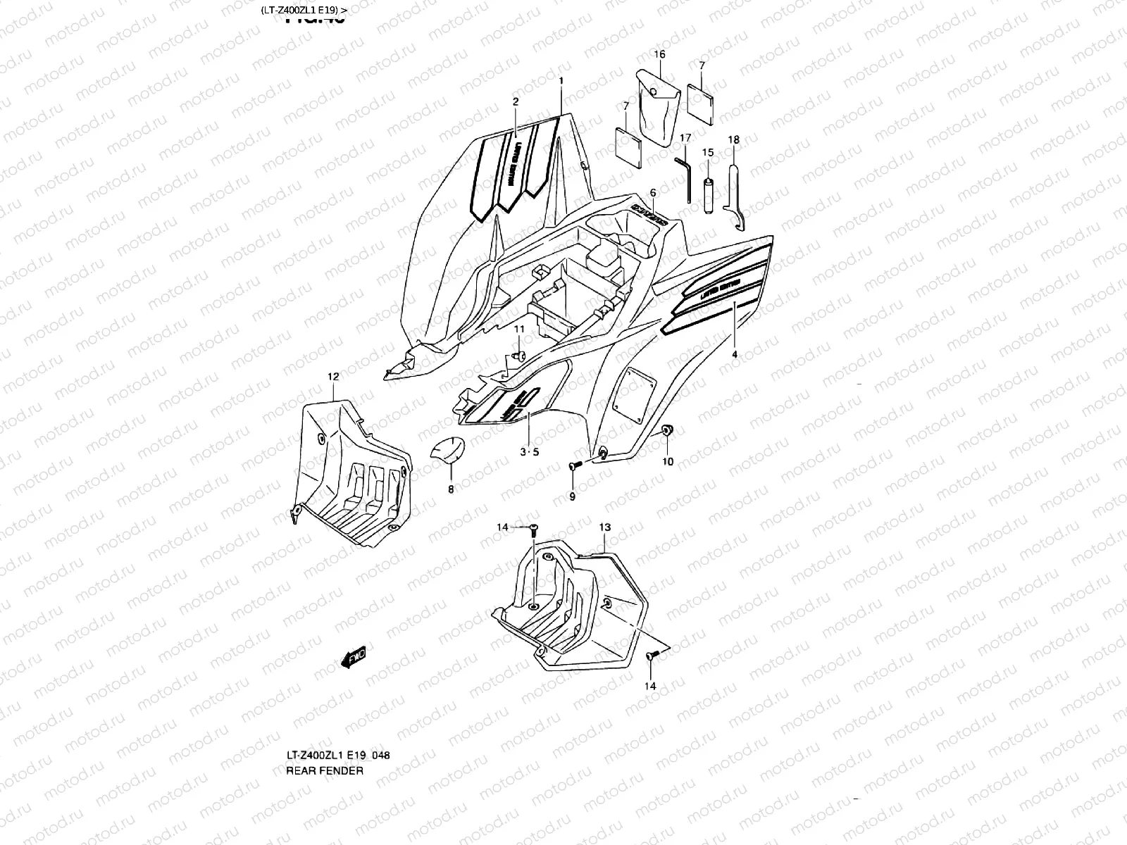 REAR FENDER (LT-Z400ZL1 E19)