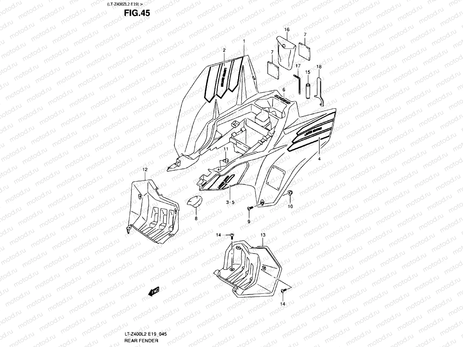 REAR FENDER (LT-Z400ZL2 E19)