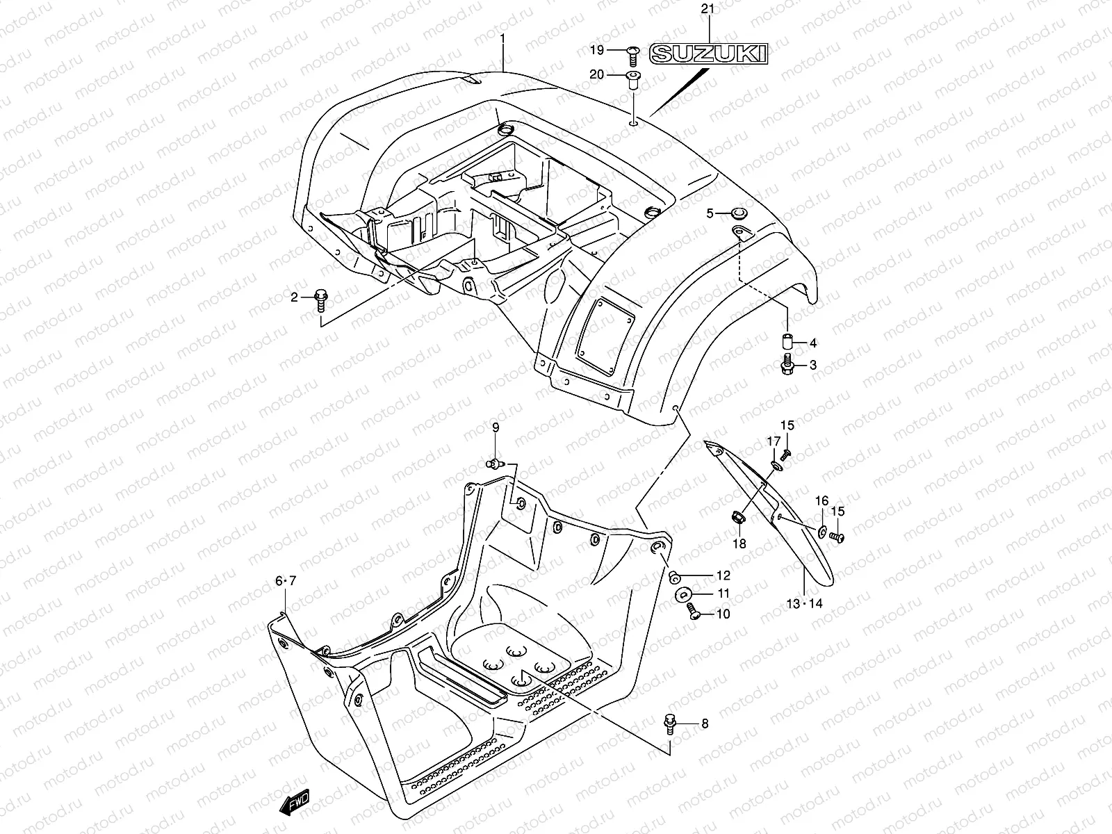 REAR FENDER (MODEL K4/K5/K6/K7)