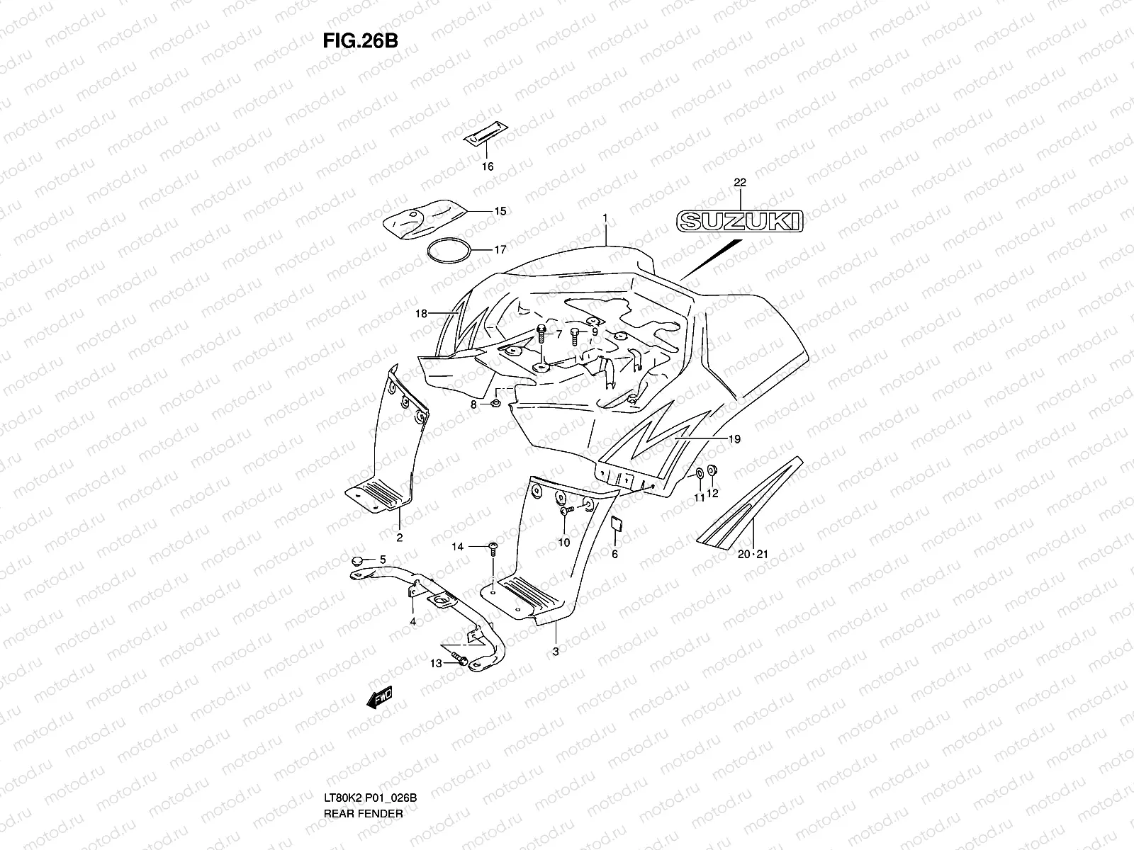 REAR FENDER (MODEL K5/K6)
