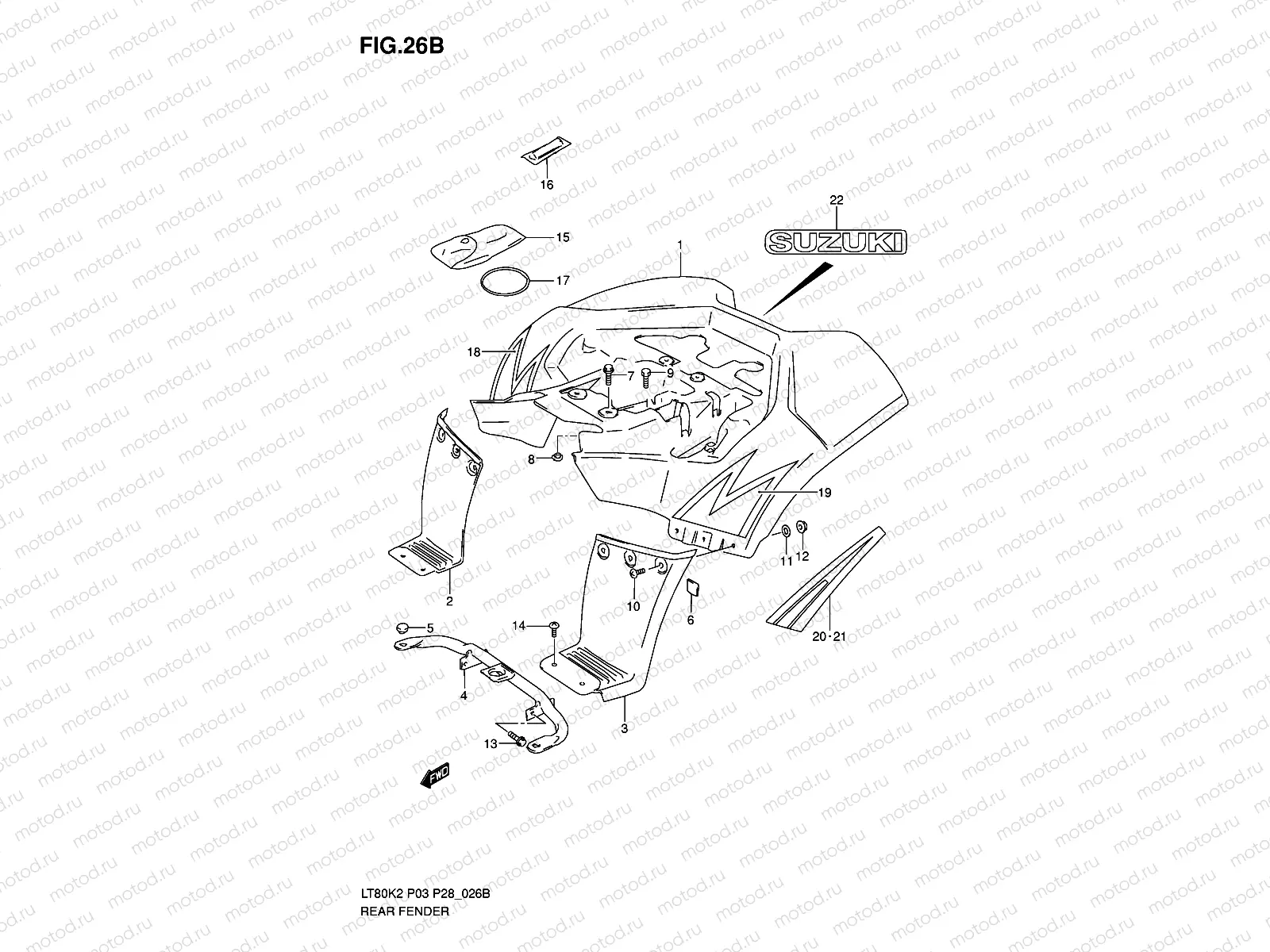REAR FENDER (MODEL K5/K6)