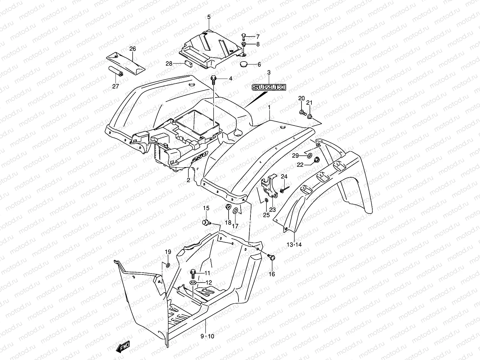REAR FENDER (MODEL K5/K6)