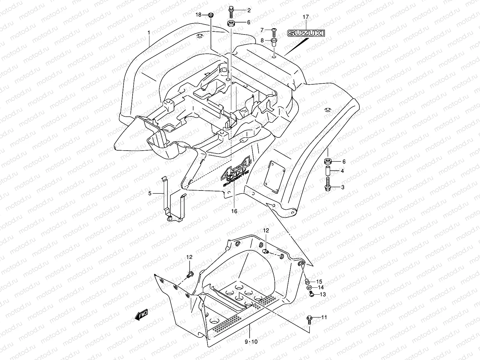 REAR FENDER (MODEL K5/K6/K7)
