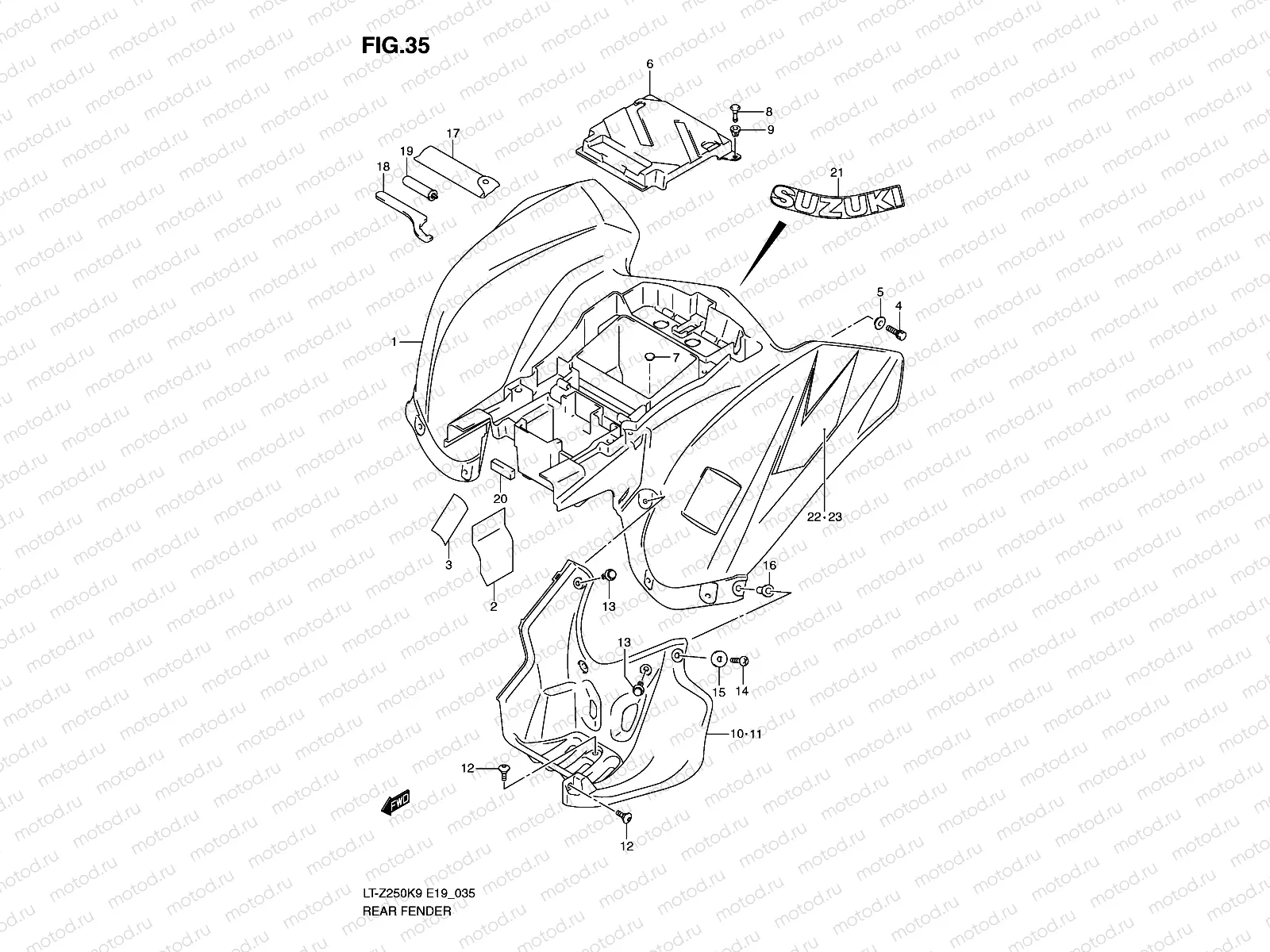 REAR FENDER (MODEL K9)