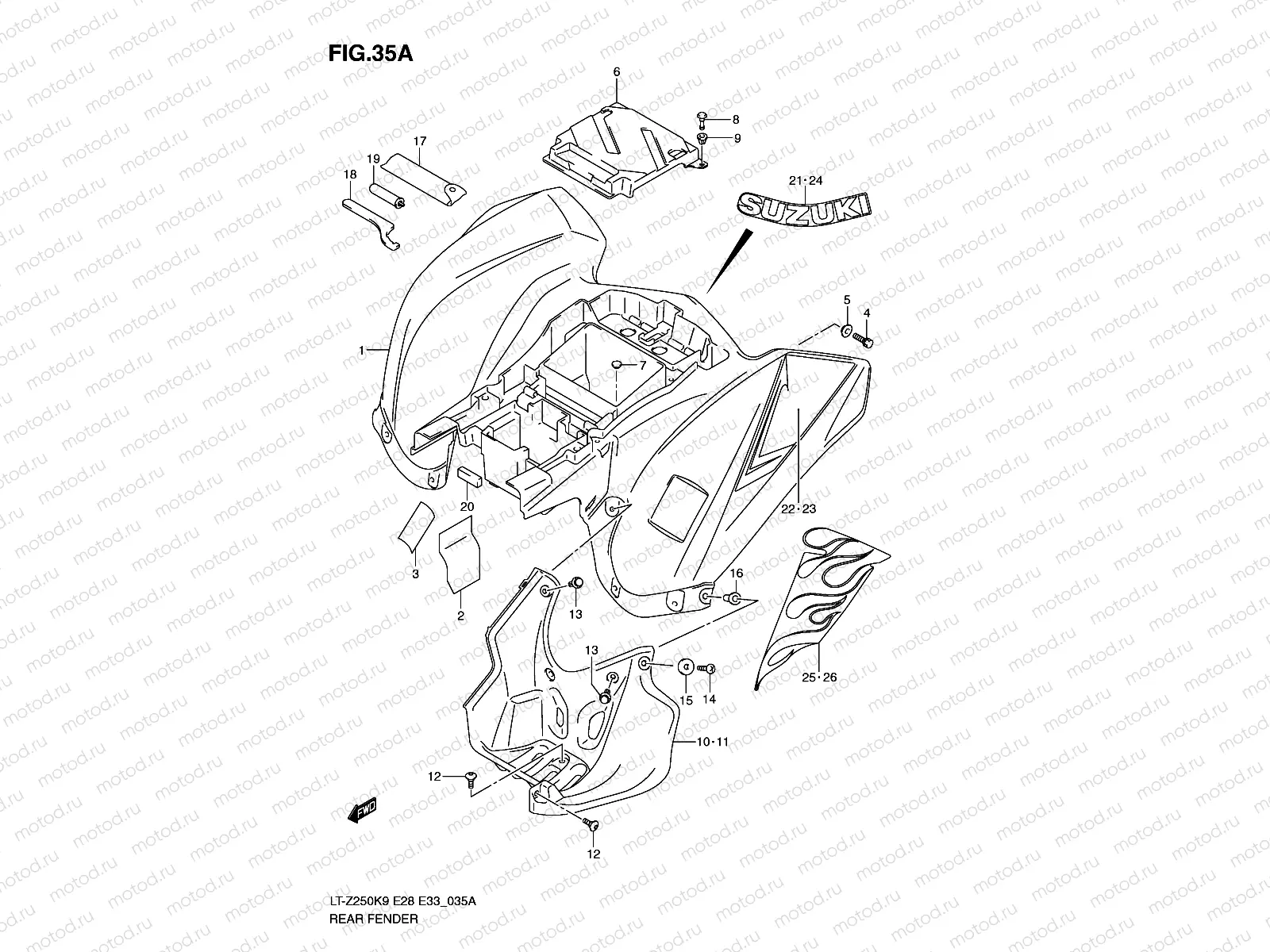 REAR FENDER (MODEL L0)