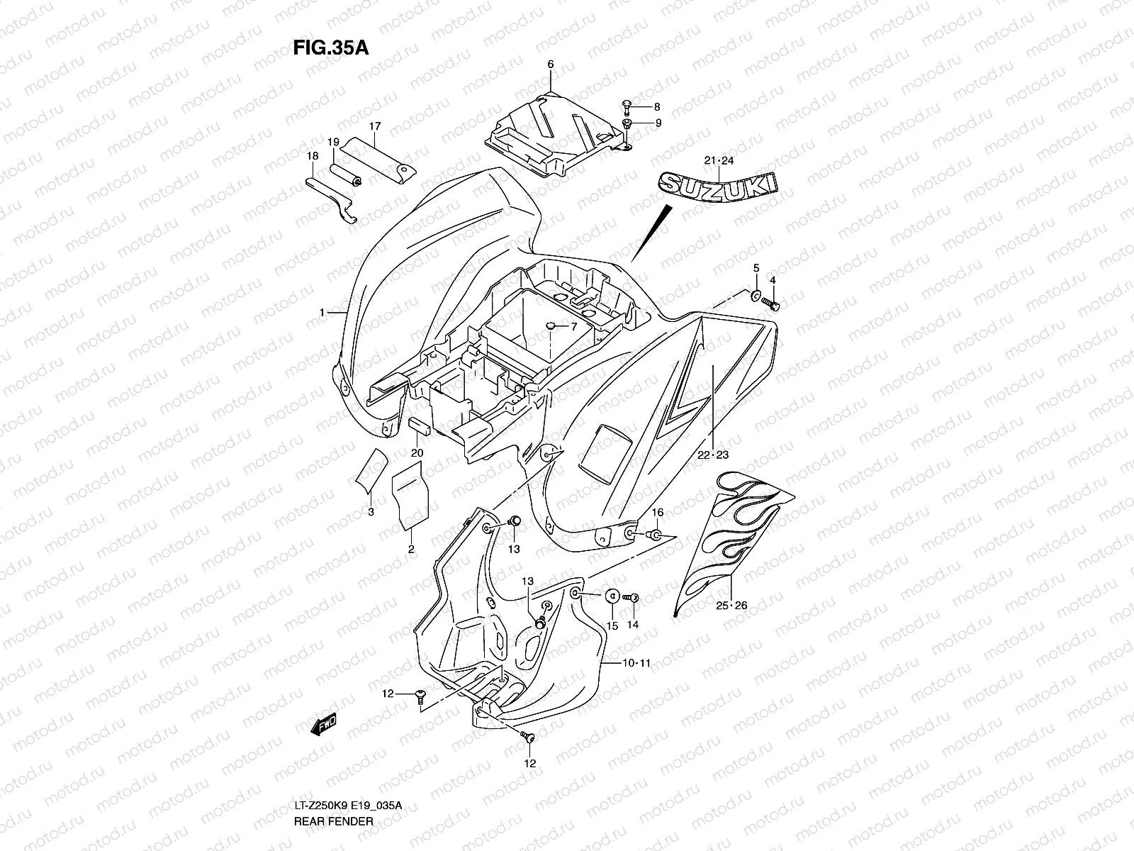 REAR FENDER (MODEL L0)
