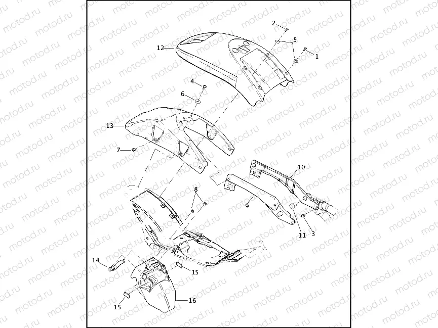 REAR FENDER & SUPPORTS