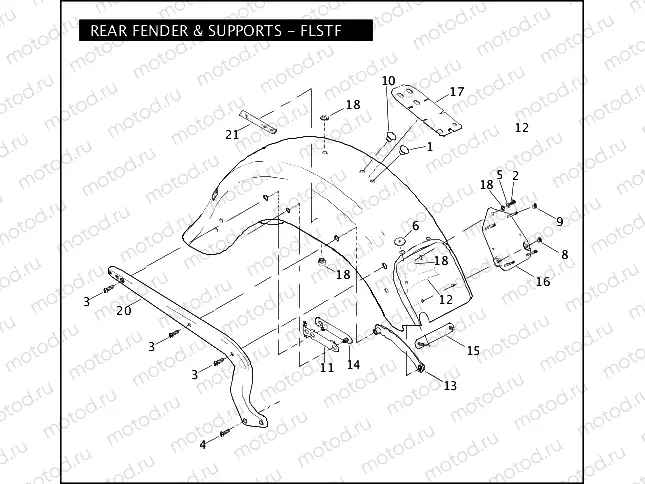 REAR FENDER & SUPPORTS - FLSTF