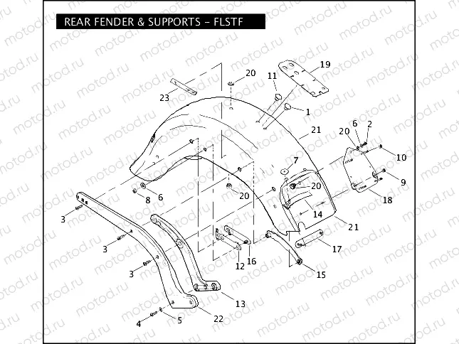 REAR FENDER & SUPPORTS - FLSTF