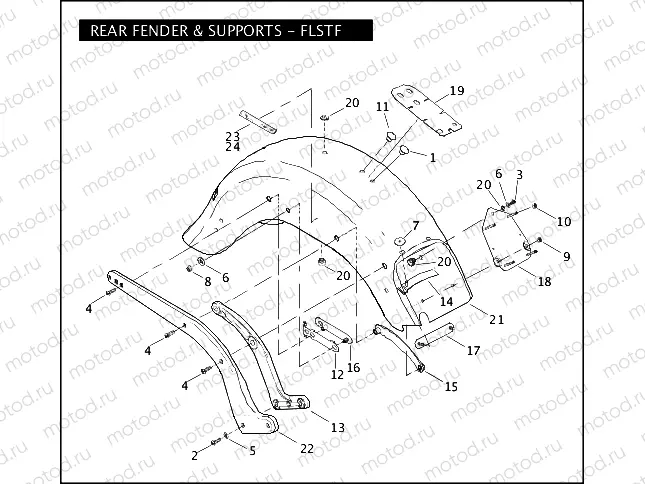 REAR FENDER & SUPPORTS - FLSTF