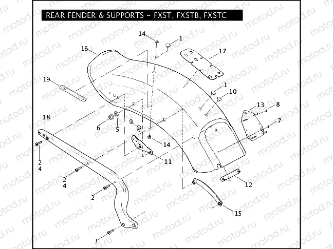 REAR FENDER & SUPPORTS - FXST, FXSTB, FXSTC