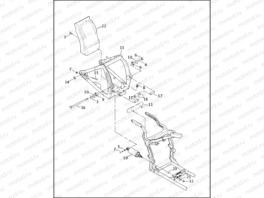 REAR FORK AND SHOCK ABSORBERS