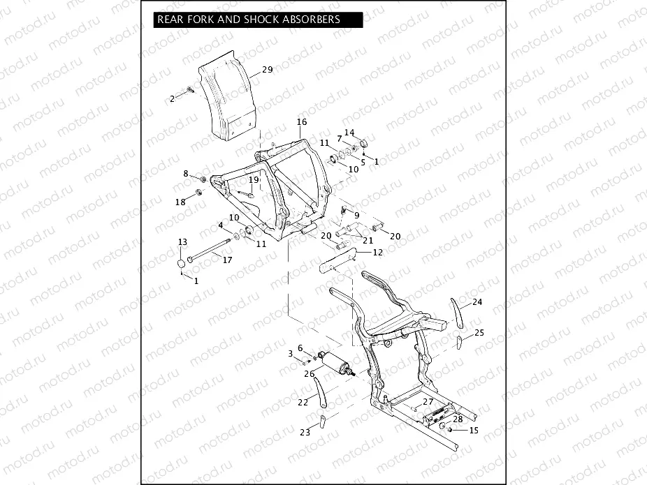 REAR FORK & SHOCK ABSORBERS