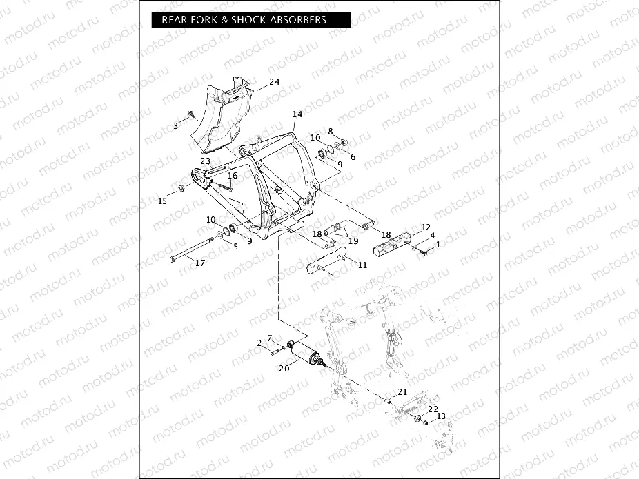 REAR FORK & SHOCK ABSORBERS