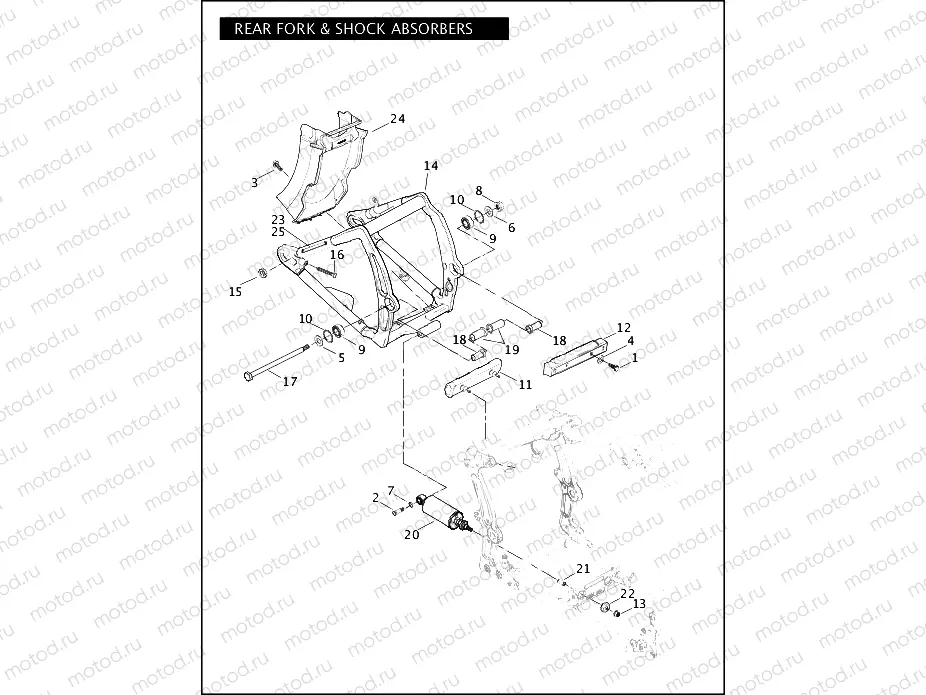 REAR FORK & SHOCK ABSORBERS