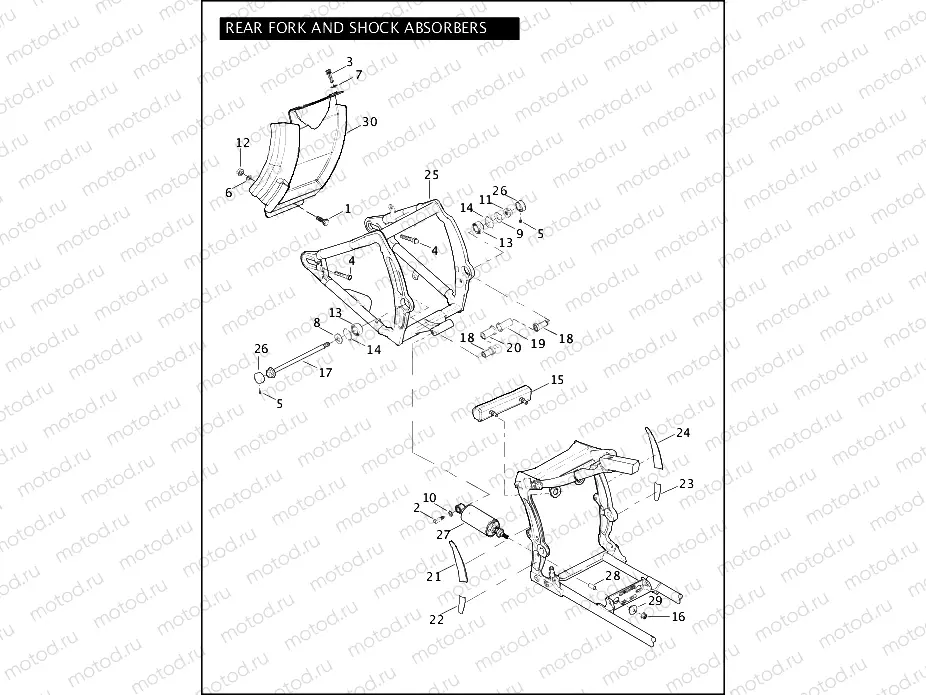 REAR FORK & SHOCK ABSORBERS