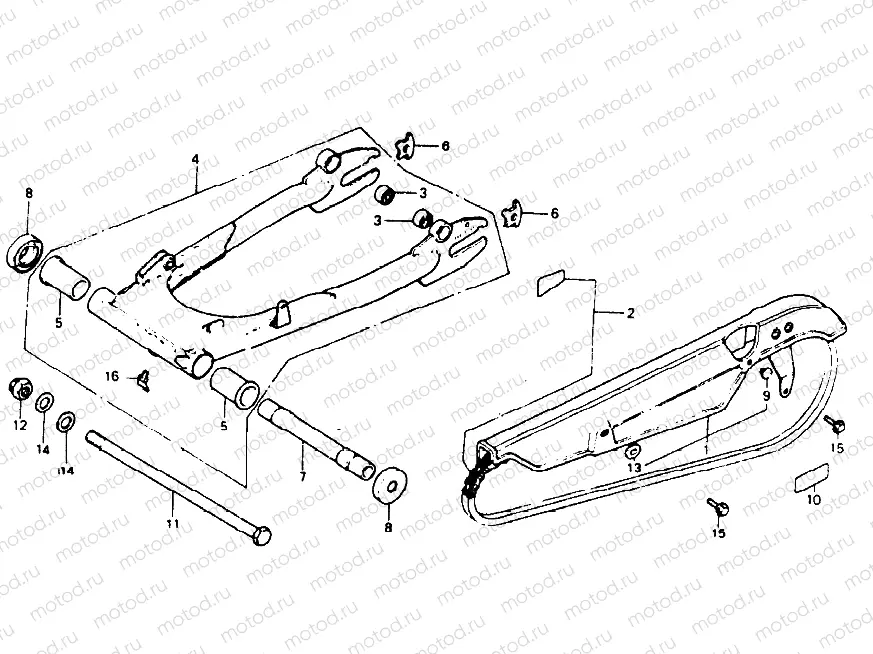 Rear fork/Chain case (FZ)