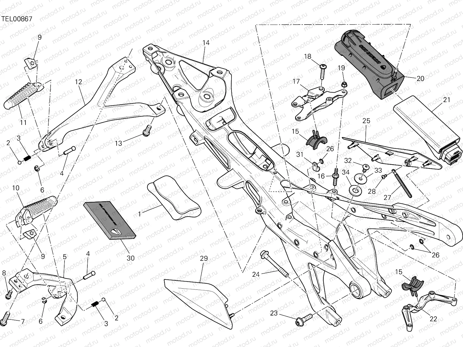 REAR FRAME COMP. [MOD:1299S;XST:AUS,EUR,FRA,JAP,TWN]