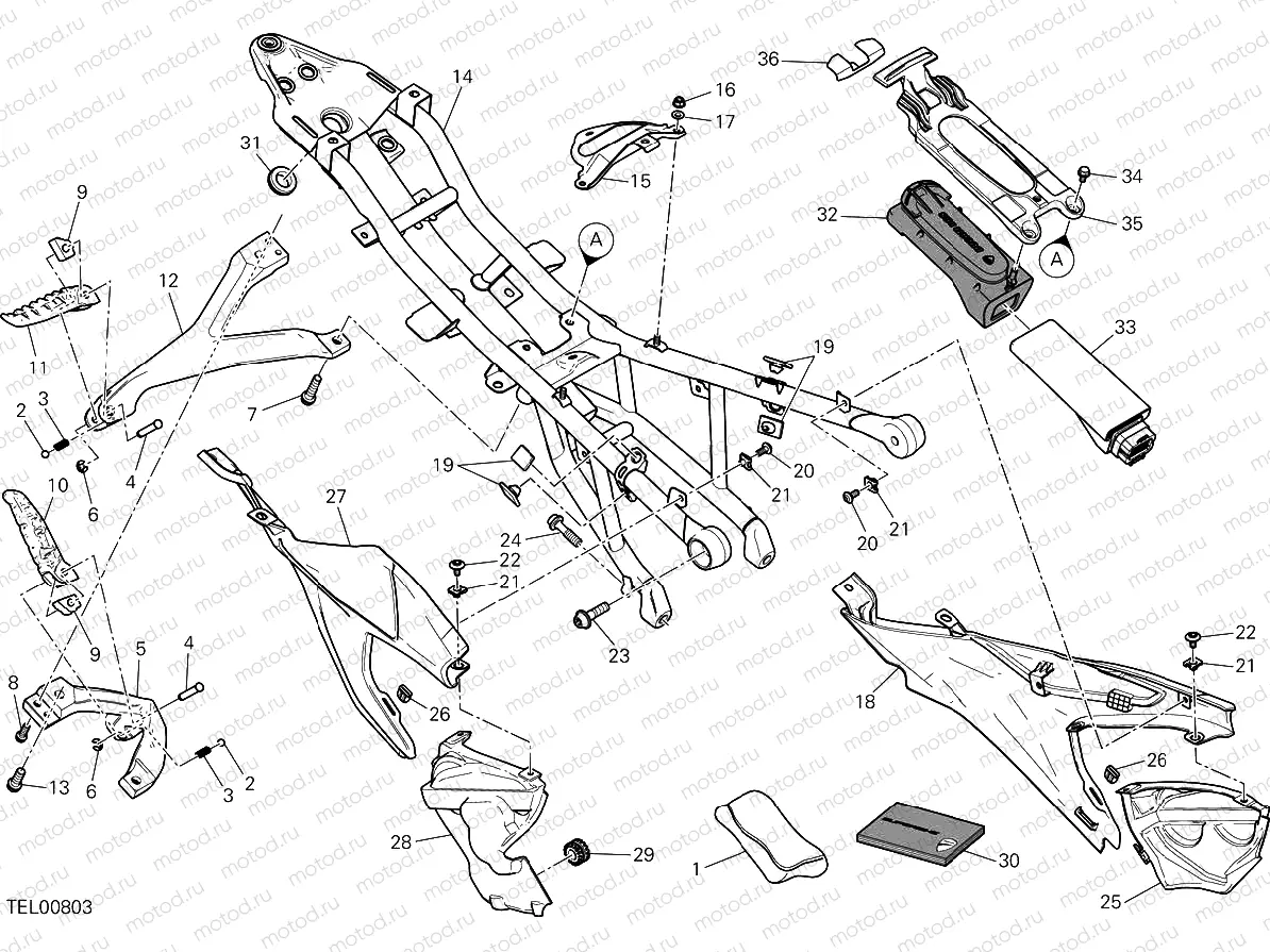 REAR FRAME COMP. [MOD:899 ABS,899 AWS]