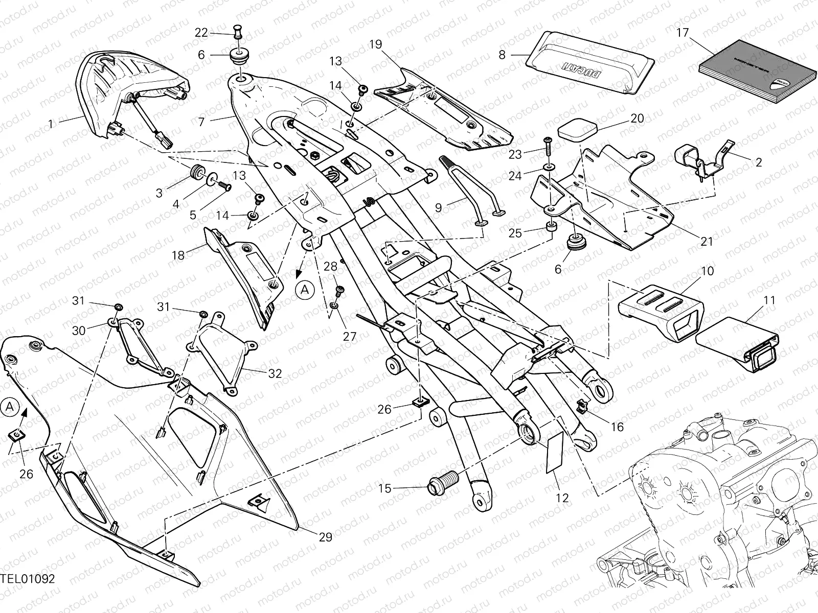 REAR FRAME COMP. [MOD:M 1200R]