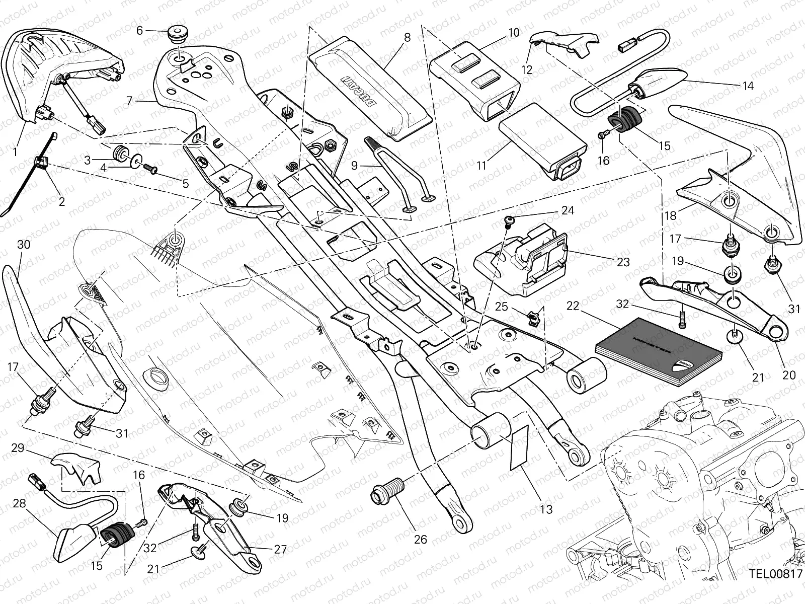 REAR FRAME COMP. [MOD:M 1200S;XST:AUS,CHN,EUR,FRA,JAP,TWN]