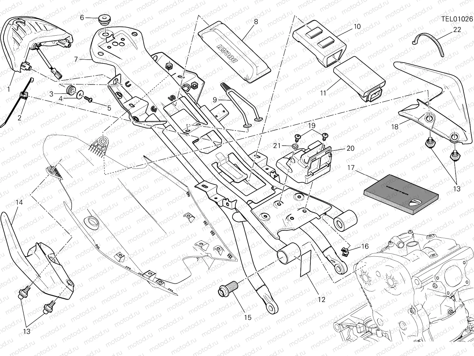 REAR FRAME COMP. [MOD:M 821]