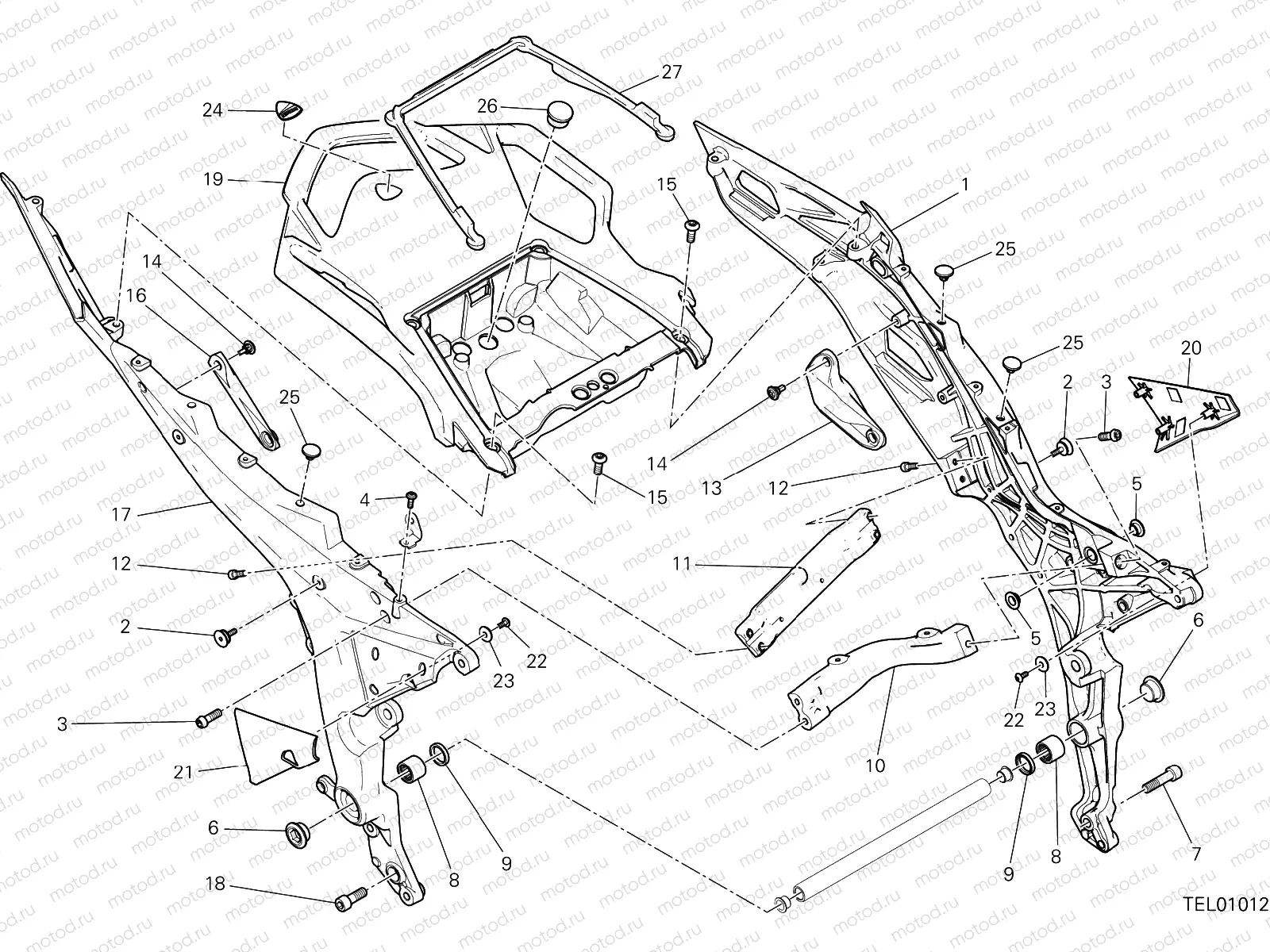 REAR FRAME COMP. [MOD:MS1200E]