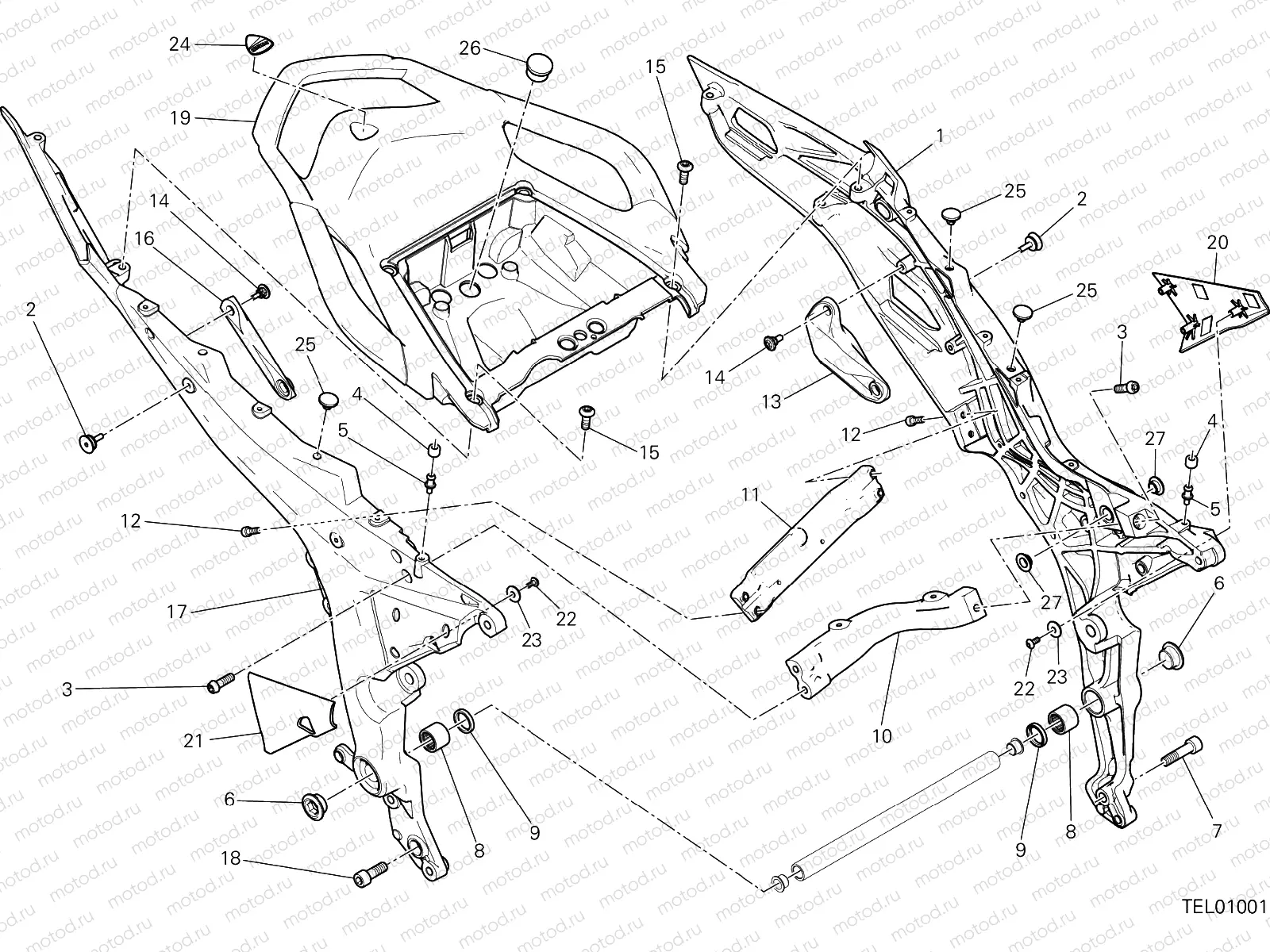 REAR FRAME COMP. [MOD:MS1200SA]