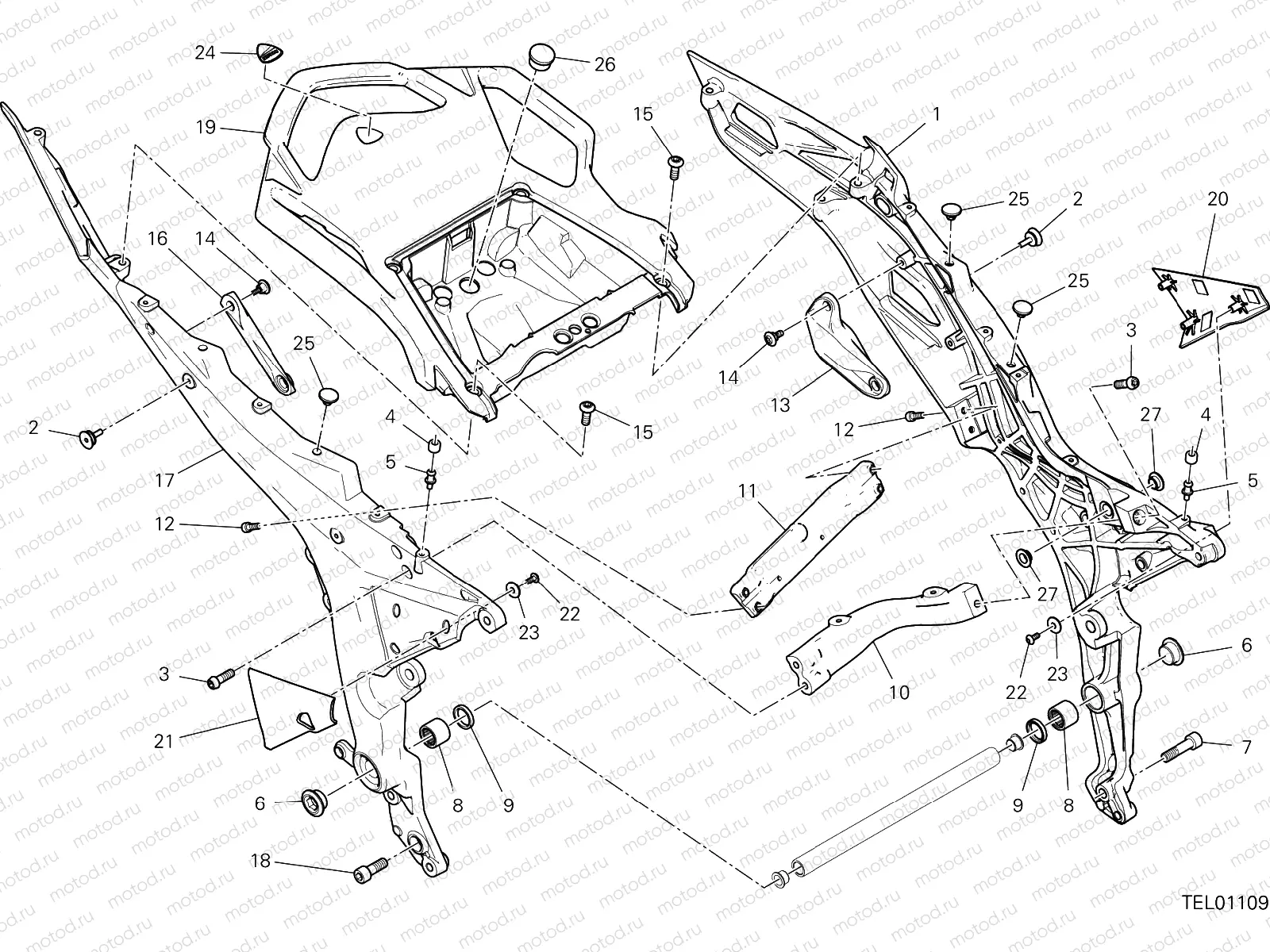 REAR FRAME COMP. [MOD:MS1260S]